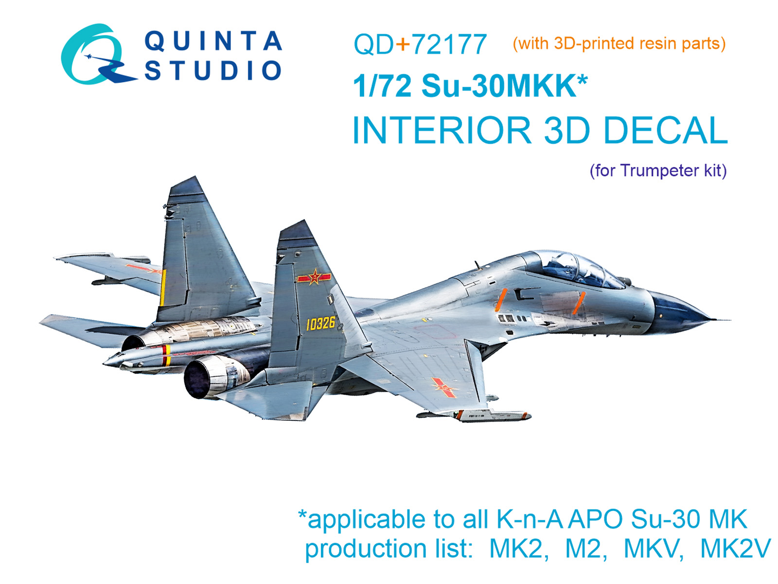 3D Декаль интерьера кабины Су-30МКК (Trumpeter) (с 3D-печатными деталями)