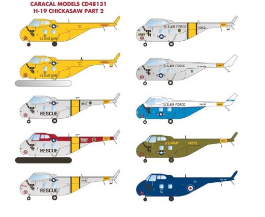 Декаль 1/48 Sikorsky H-19 / HO4S Chickasaw - Part 2 (Caracal Models)