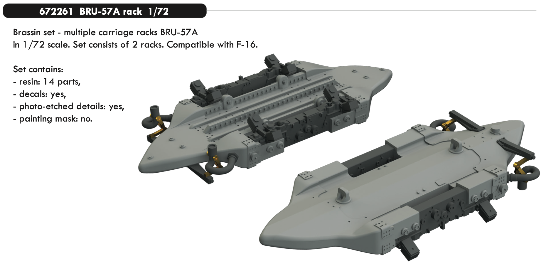 Дополнения из смолы 1/72 BRU-57A rack