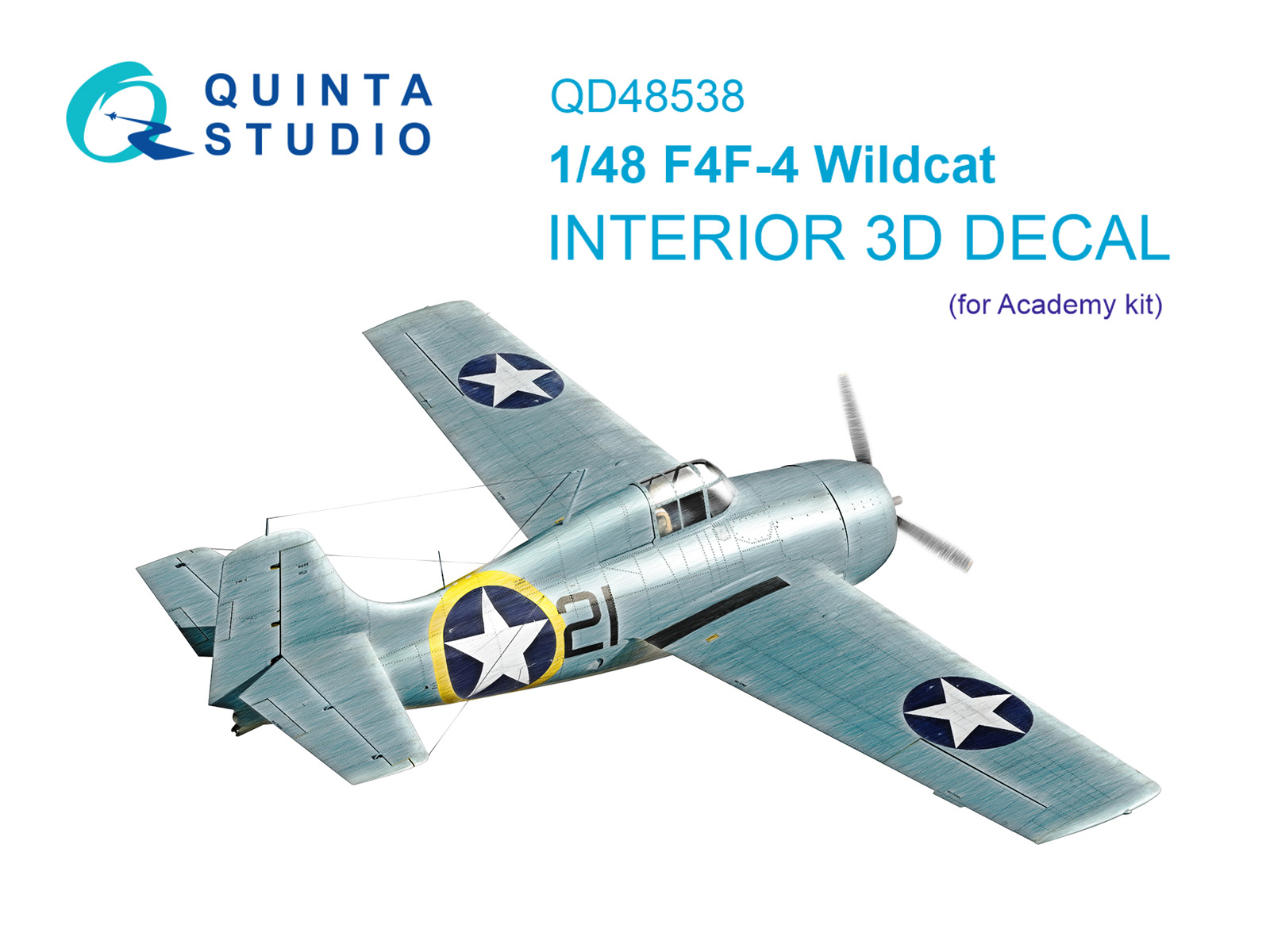 3D Декаль интерьера кабины F4F-4 Wildcat (Academy)