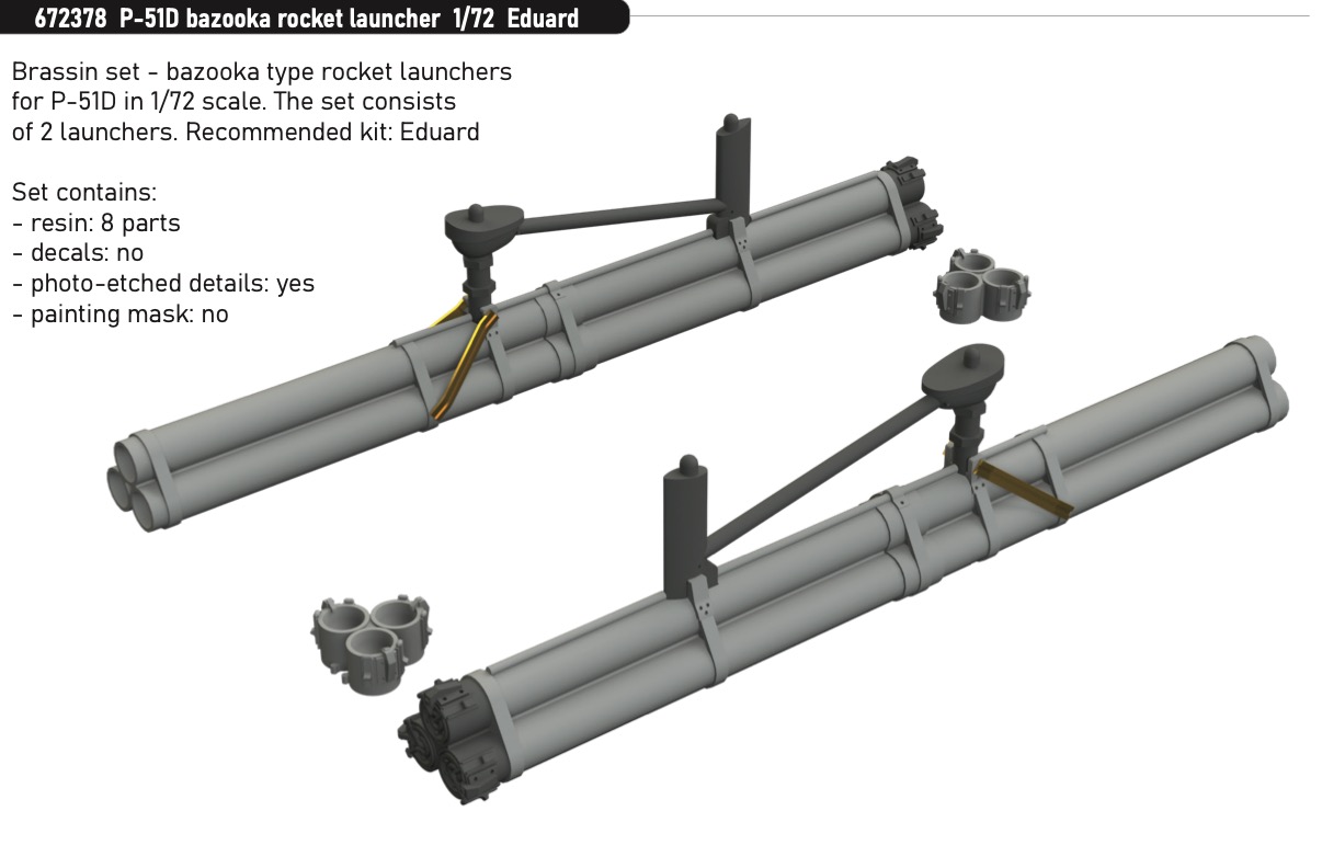 Дополнения из смолы 1/72 North-American P-51D Mustang bazooka rocket launcher (Eduard)