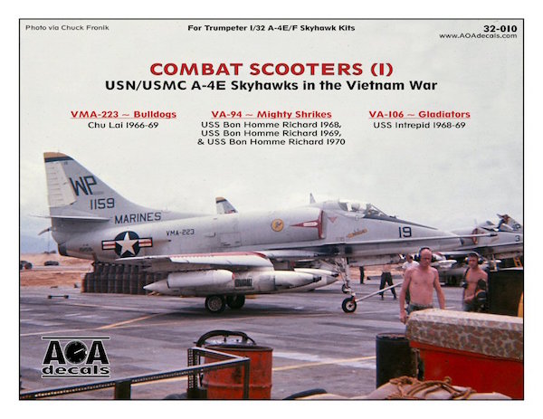 Декаль 1/32 Combat Scooters (1) USN/USMC Douglas A-4E Skyhawks in the Vietnam War.Part1 (AOA Decals)