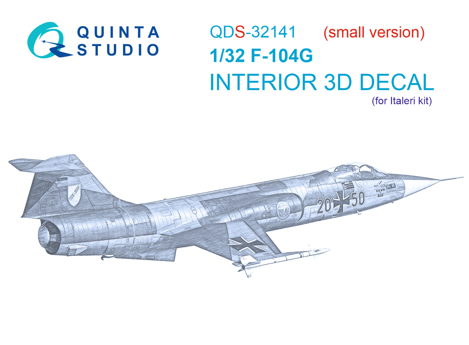 3D Декаль интерьера кабины F-104G (Italeri) (малая версия)