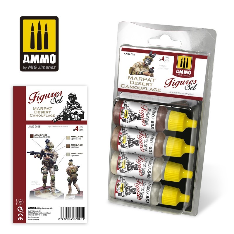 Набор акриловых красок Marpat Desert Camouflage Figures Set (Ammo Mig) (4x17ml)