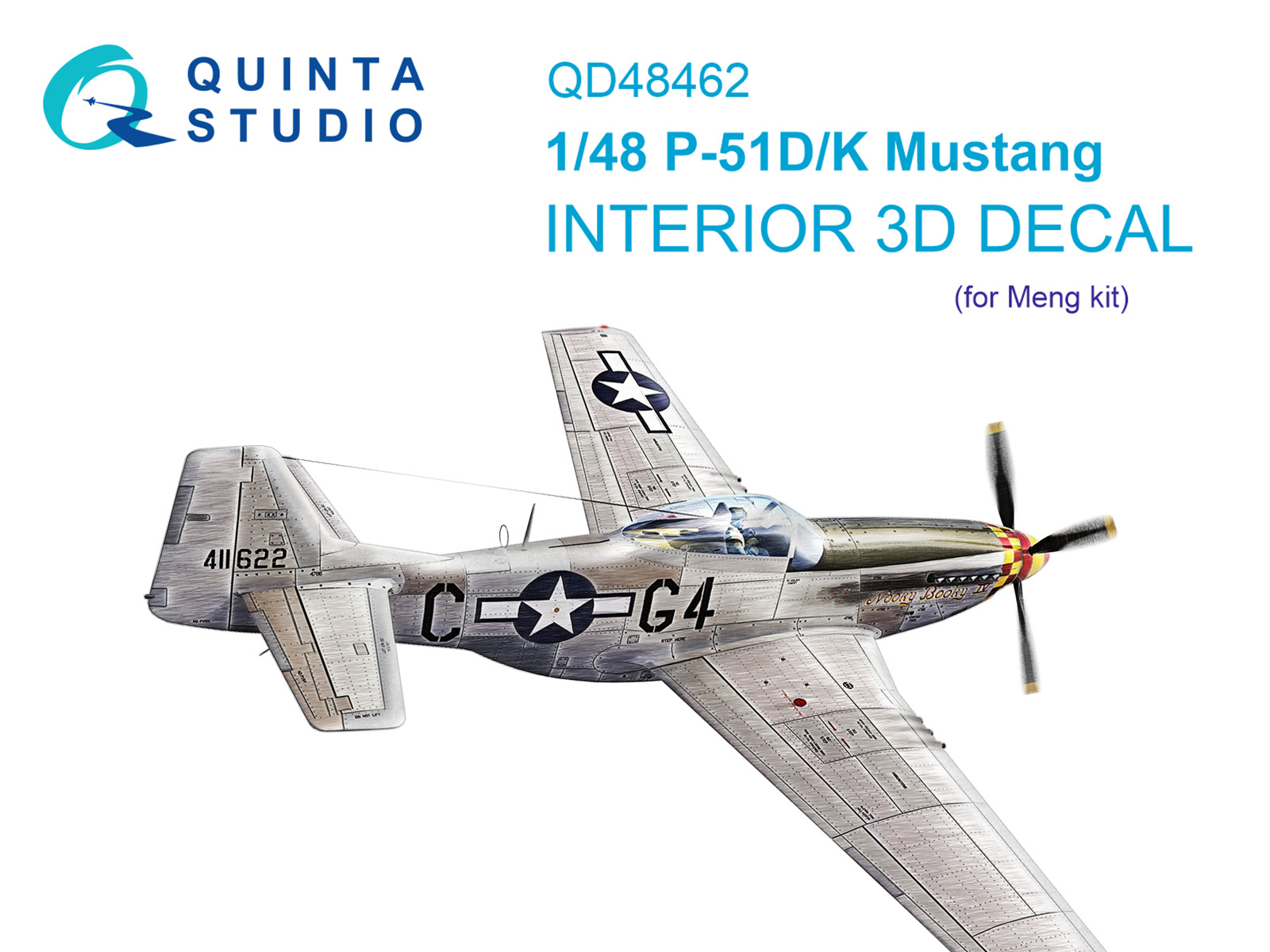 3D Декаль интерьера кабины P-51D/K (Meng)