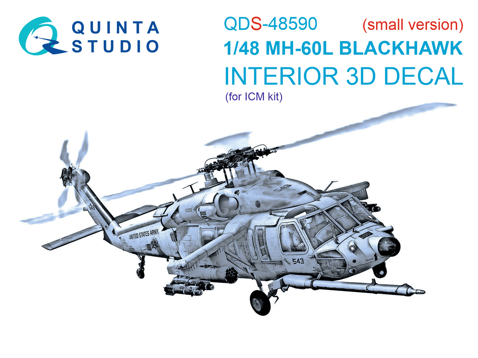 3D Декаль интерьера кабины MH-60L Blackhawk (ICM) (малая версия)