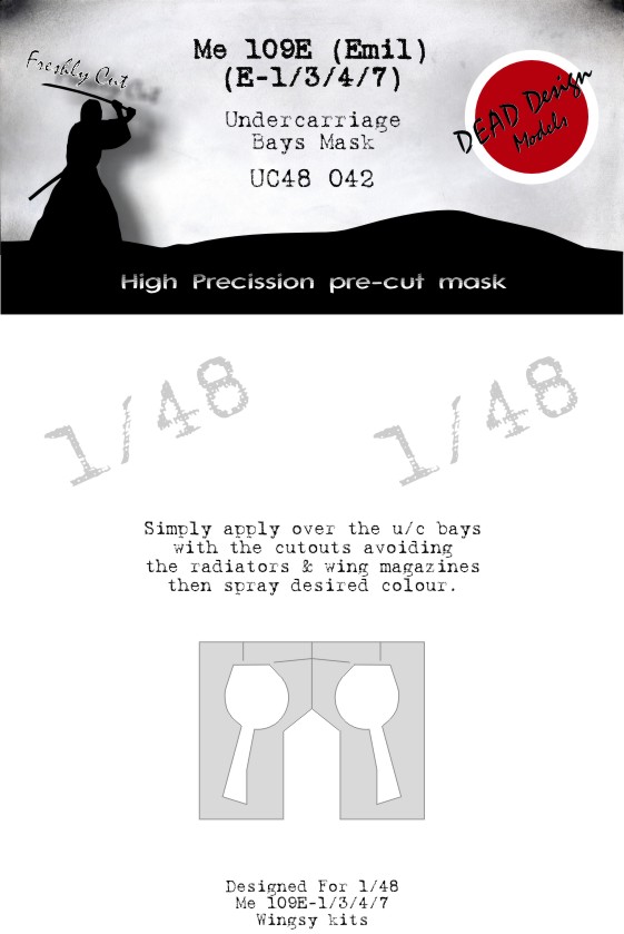 Messerschmitt Bf-109E-1/Bf-109E-3/Bf-109E-4/Bf-109E-7 undercarriage wheel bay paint mask(Wingsy kits