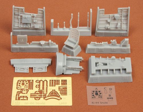 Дополнения из смолы 1/48 Nakajima Ki-44 Shoki (Tojo) cockpit set (для модели Hasegawa)