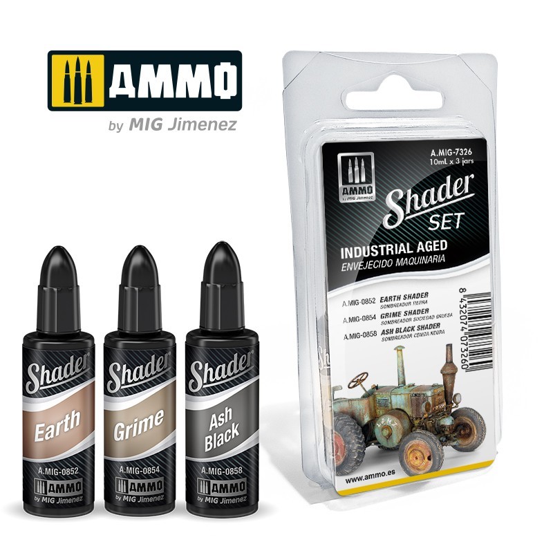 Набор акриловых красок SHADER Set Industrial Aged (Ammo Mig) (3x10ml)