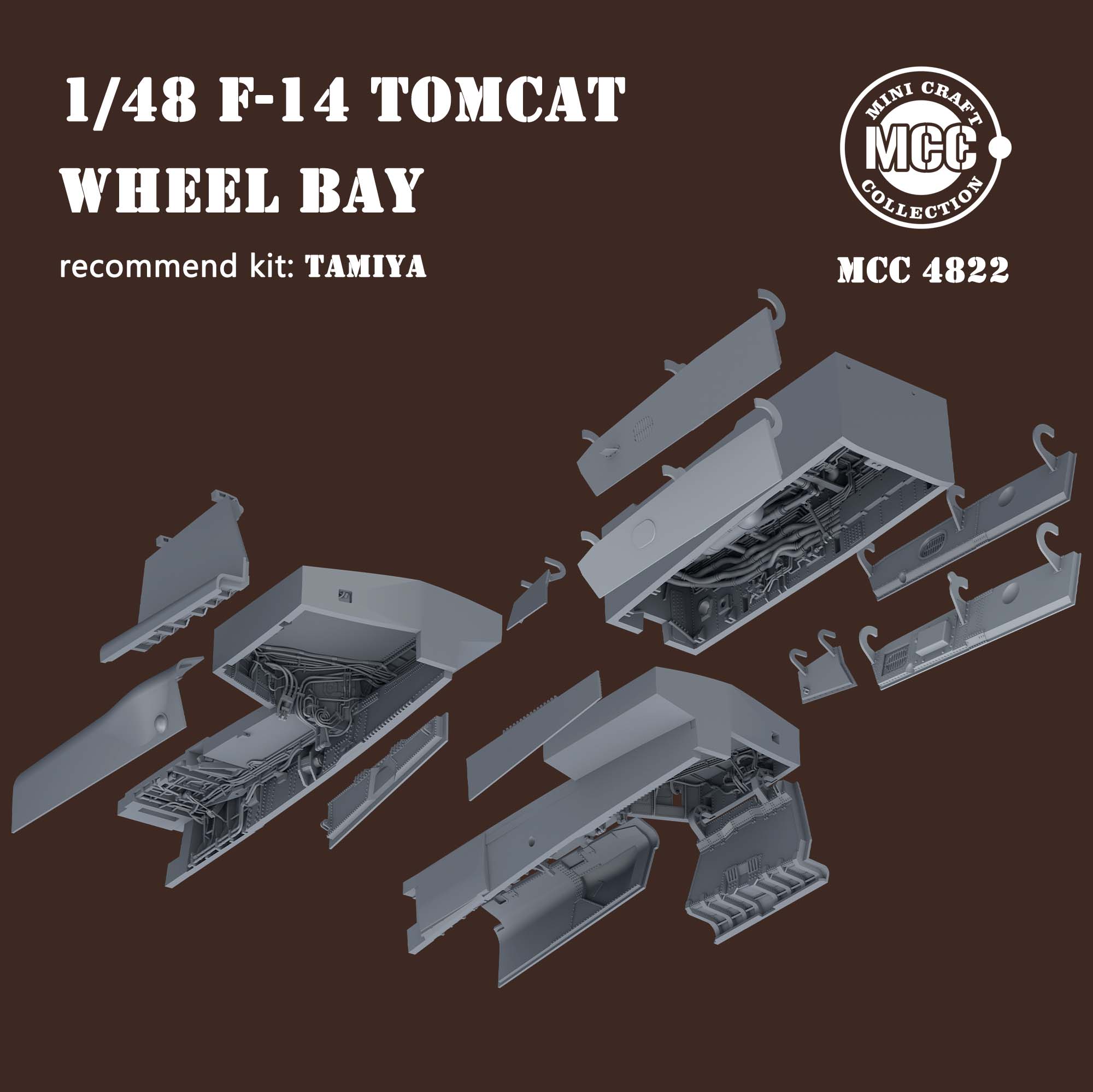 Дополнения из смолы 1/48 Grumman F-14 Tomcat (F-14A/F-14B/F-14D)ниши шасси (Tamiya) (мятая упаковка)