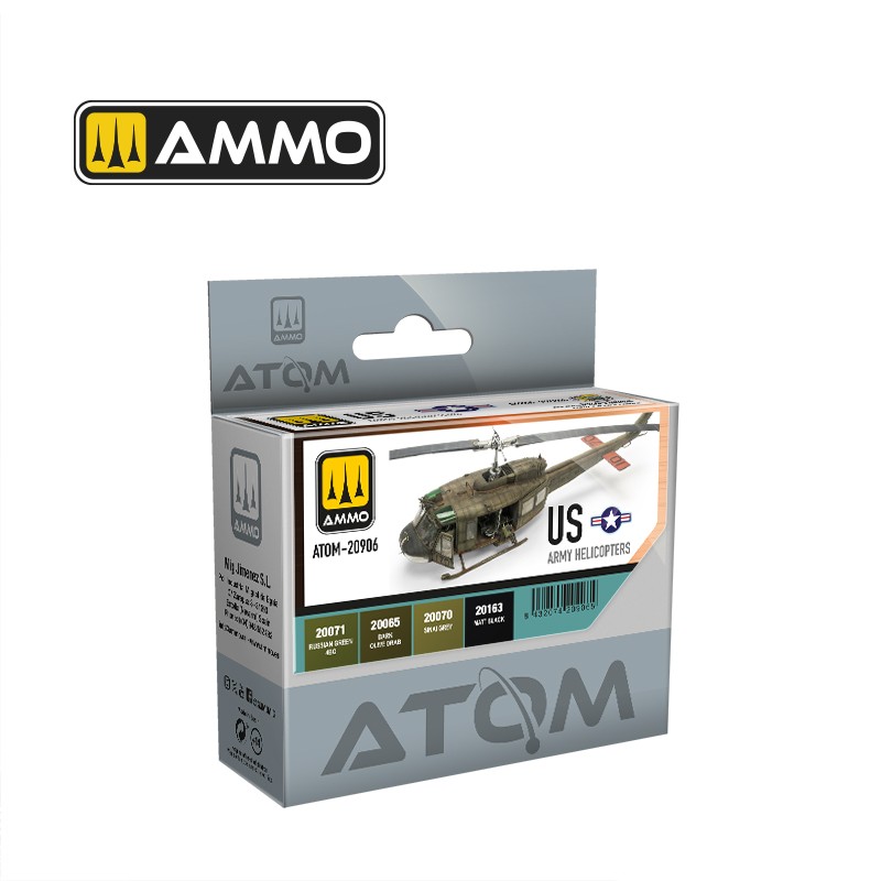 Набор акриловых красок ATOM Вертолёты армии США 20 ml x 4 (Ammo Mig) 