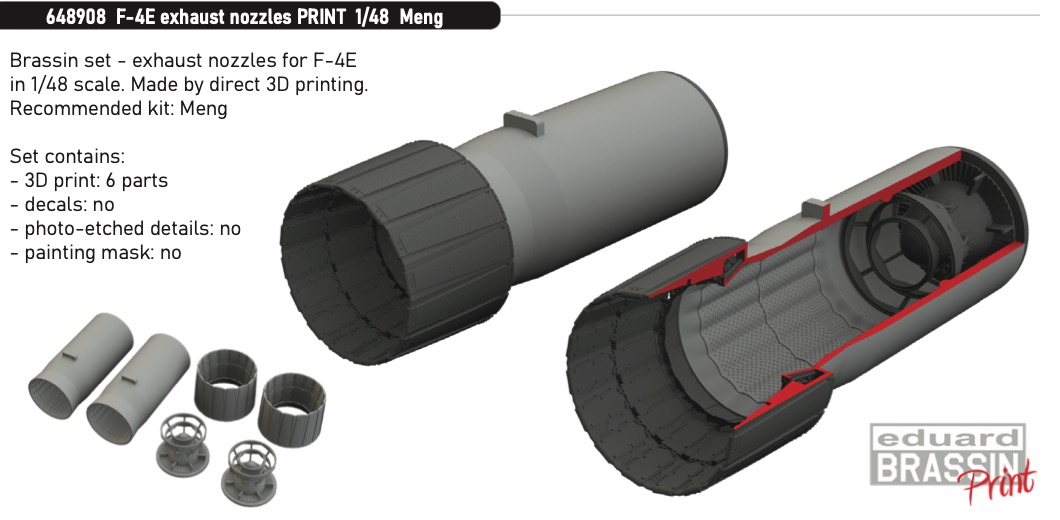 Дополнения из смолы 1/48 McDonnell F-4E Phantom exhaust nozzles (для модели Meng Model)