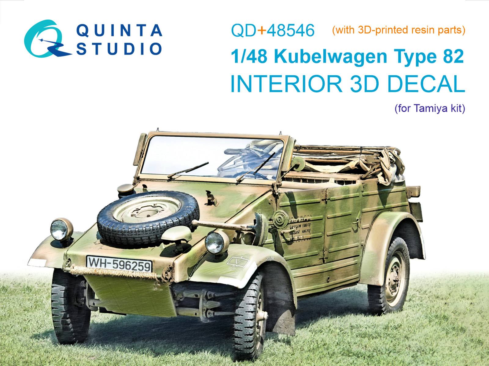 3D Декаль интерьера кабины Kubelwagen Type 82 (Tamiya) (с 3D-печатными деталями)