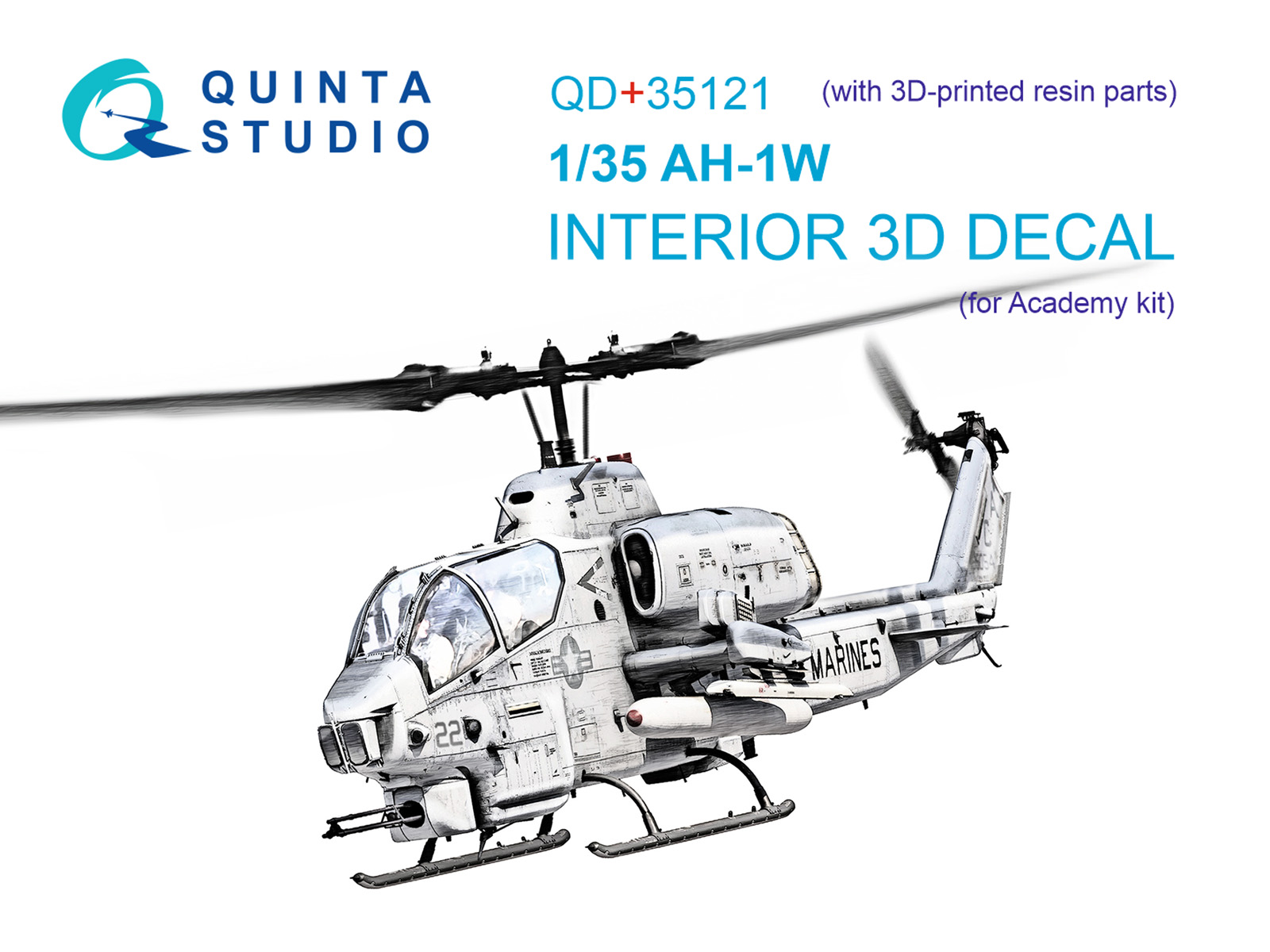 3D Декаль интерьера кабины AH-1W (Academy) (с 3D-печатными деталями)
