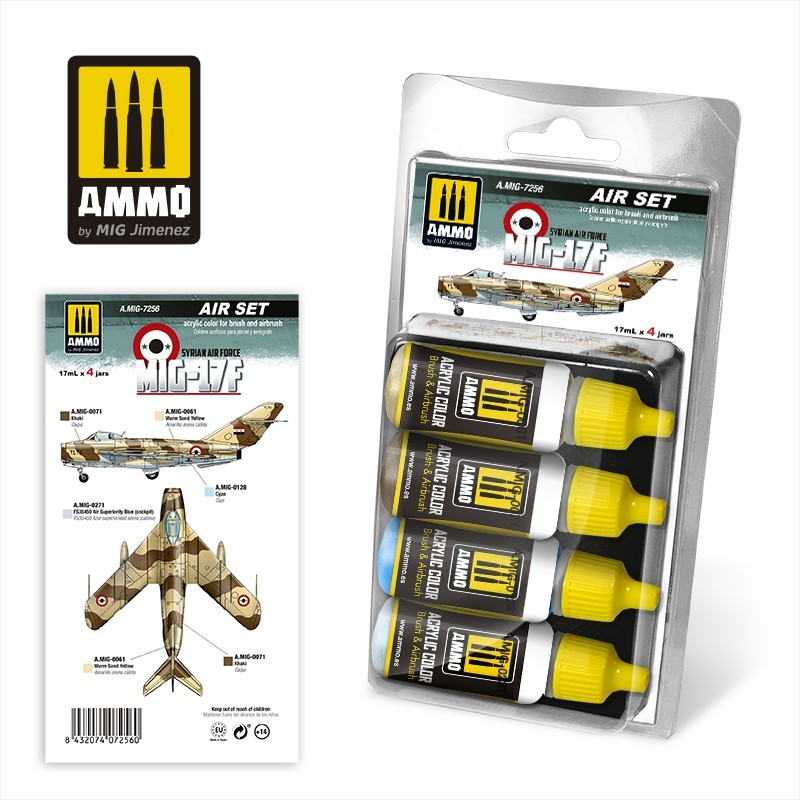 Набор акриловых красок MIG-17F Syrian Air Force Set (Ammo Mig) (4x17ml)