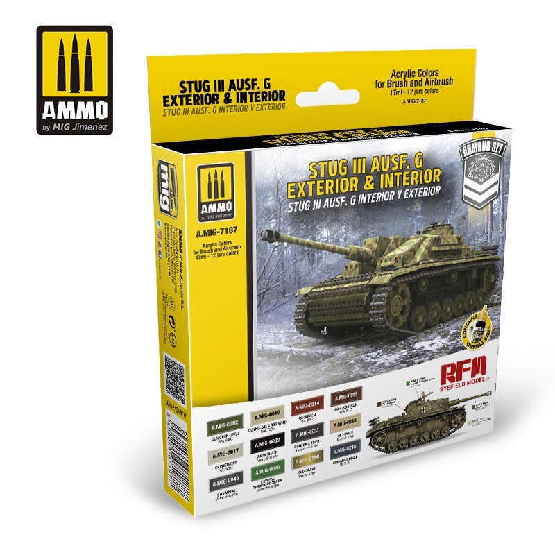 Набор акриловых красок StuG III Ausf. G Exterior & Interior Set (Ammo Mig) (12x17ml)