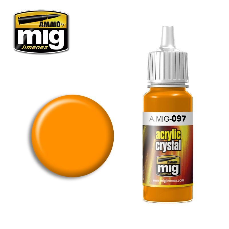 Краска акриловая CRYSTAL ORANGE (Кристальный оранжевый) (Ammo Mig) (17ml)