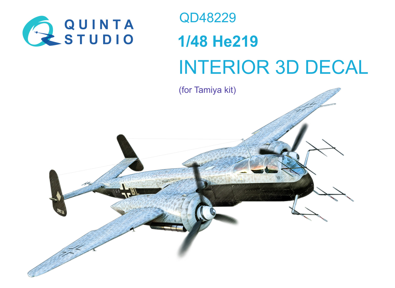 3D Декаль интерьера кабины He 219 (Tamiya)