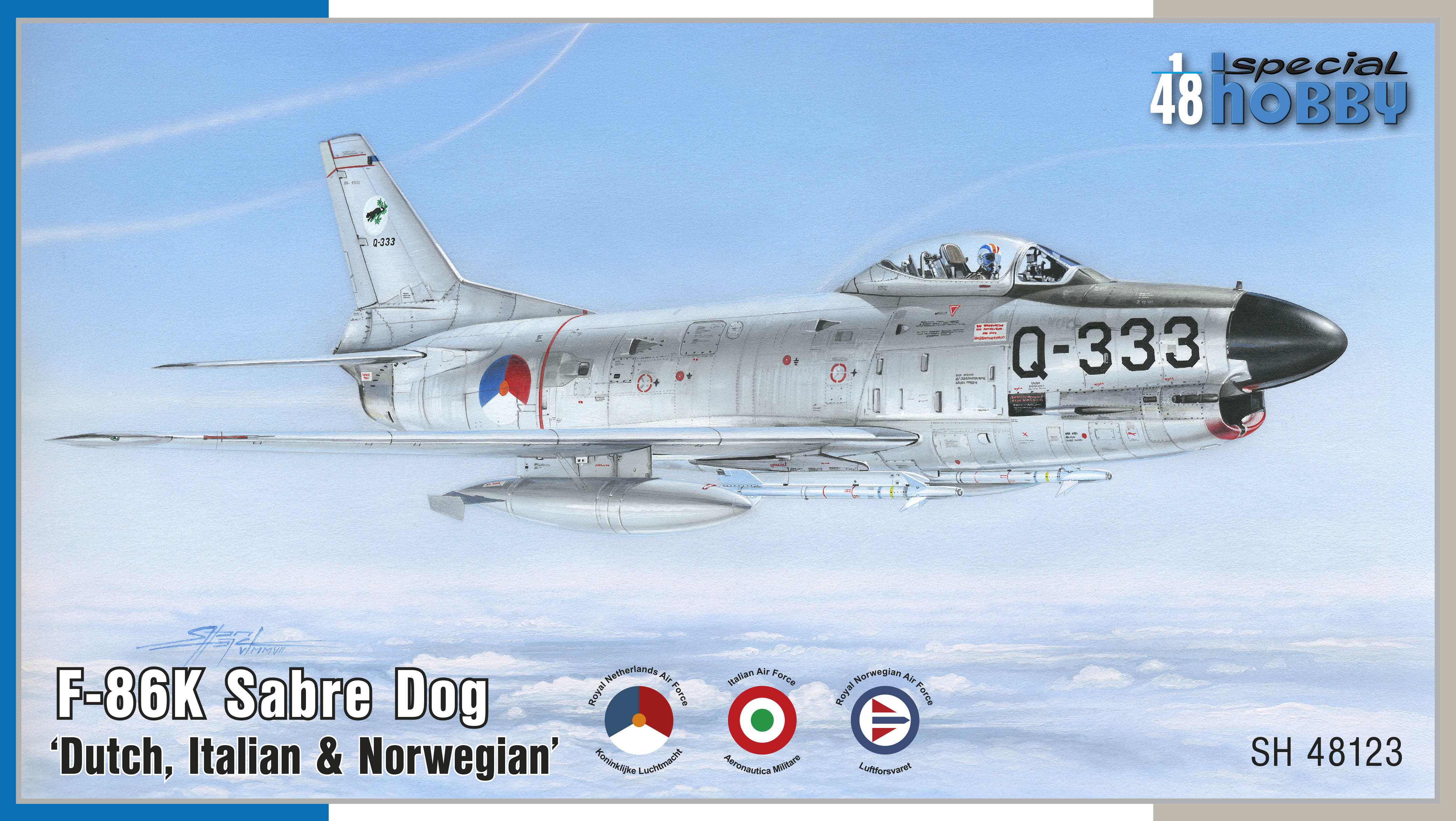 Сборная модель 1/48 F-86K Sabre Dog 'Dutch, Italian & Norwegian' (Special Hobby)