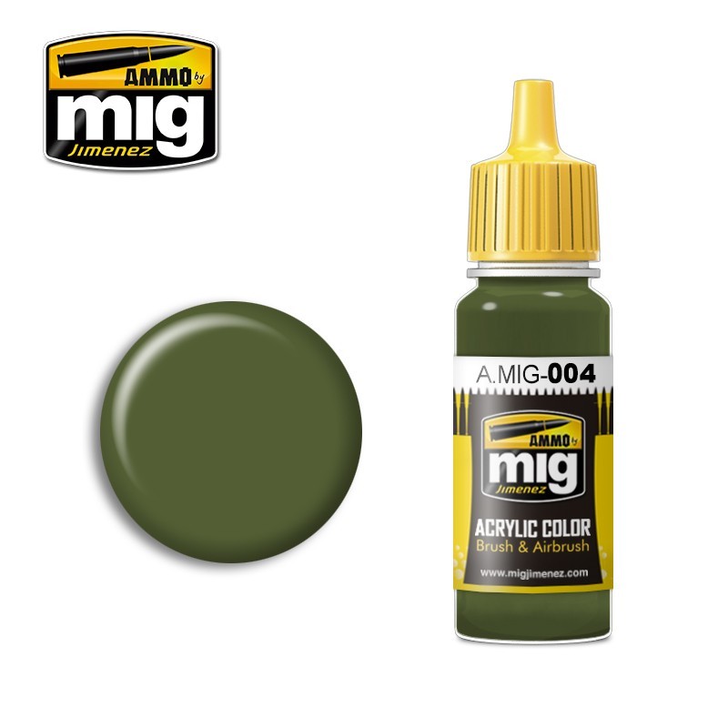 Краска акриловая Желто-зеленый (вариант 2) RAL 6011 B (Ammo Mig) (17ml)