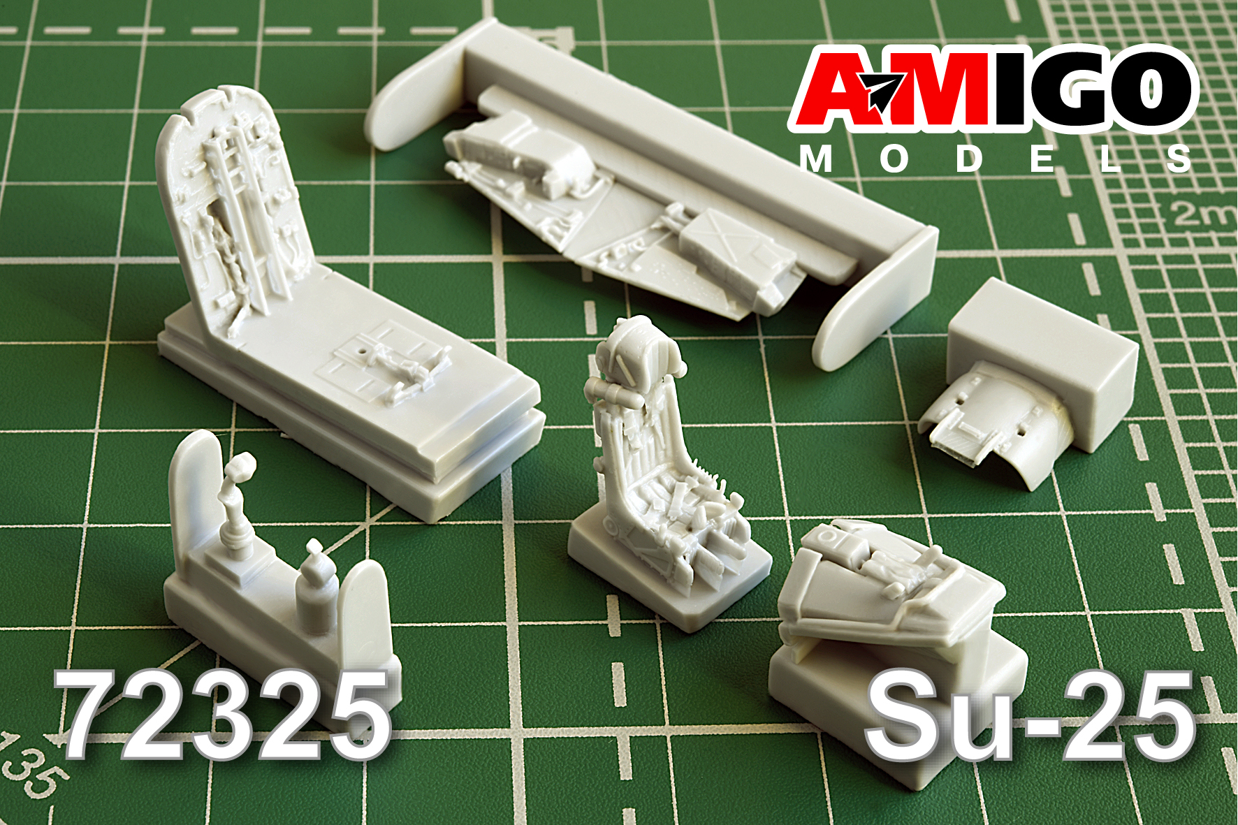 Дополнения из смолы 1/72 Кабина самолета Су-25 с катапультным креслом К-36 (Amigo Models)