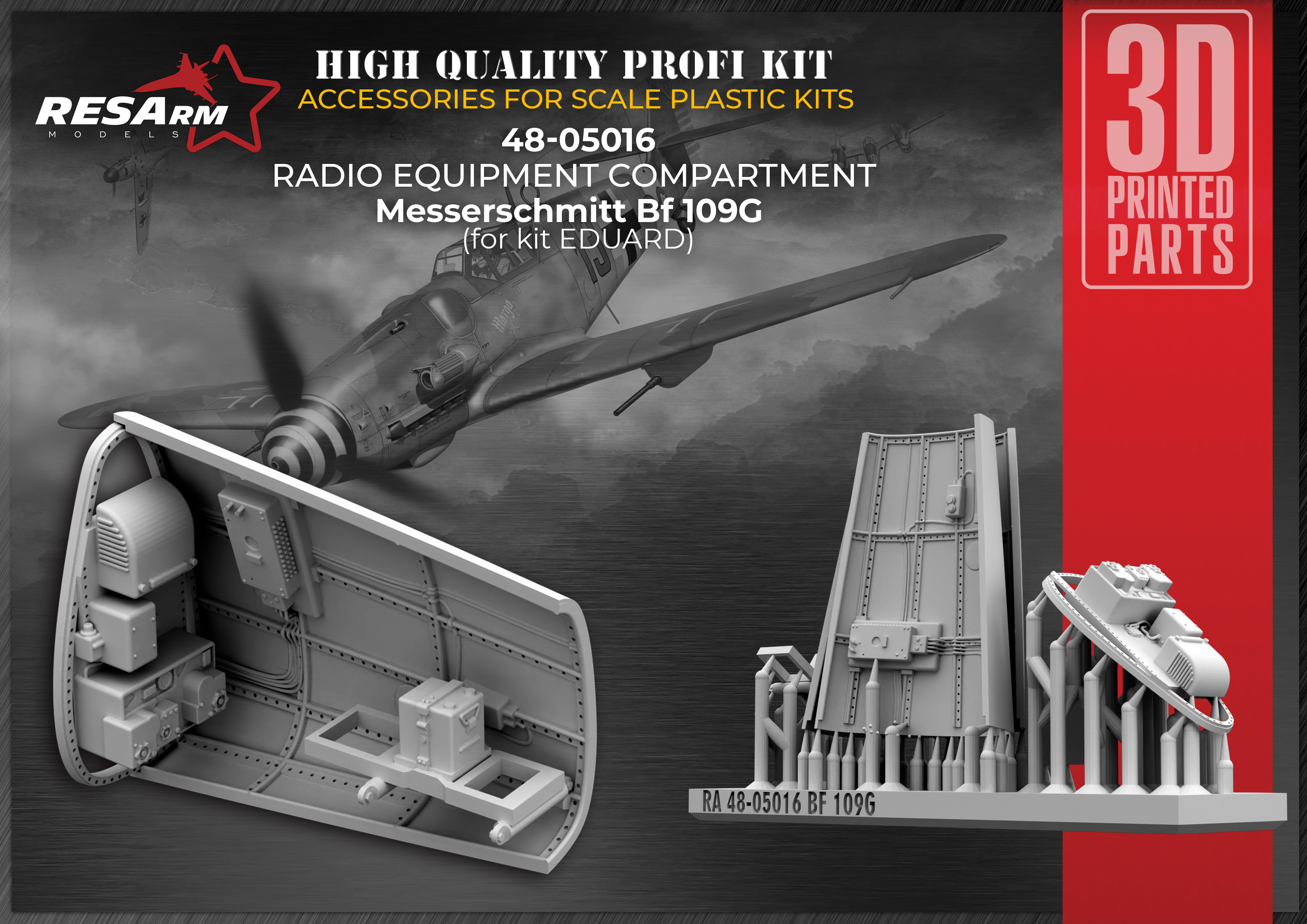 Дополнения из смолы 1/48 Messerschmitt Bf 109G Отсек радио оборудования (RESArm)