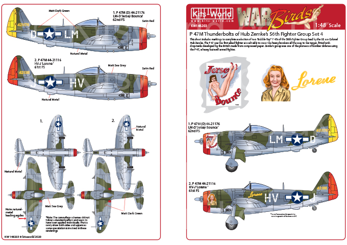 Декаль 1/48 Republic P-47M Thunderbolt 'Razorback' (Kits-World)