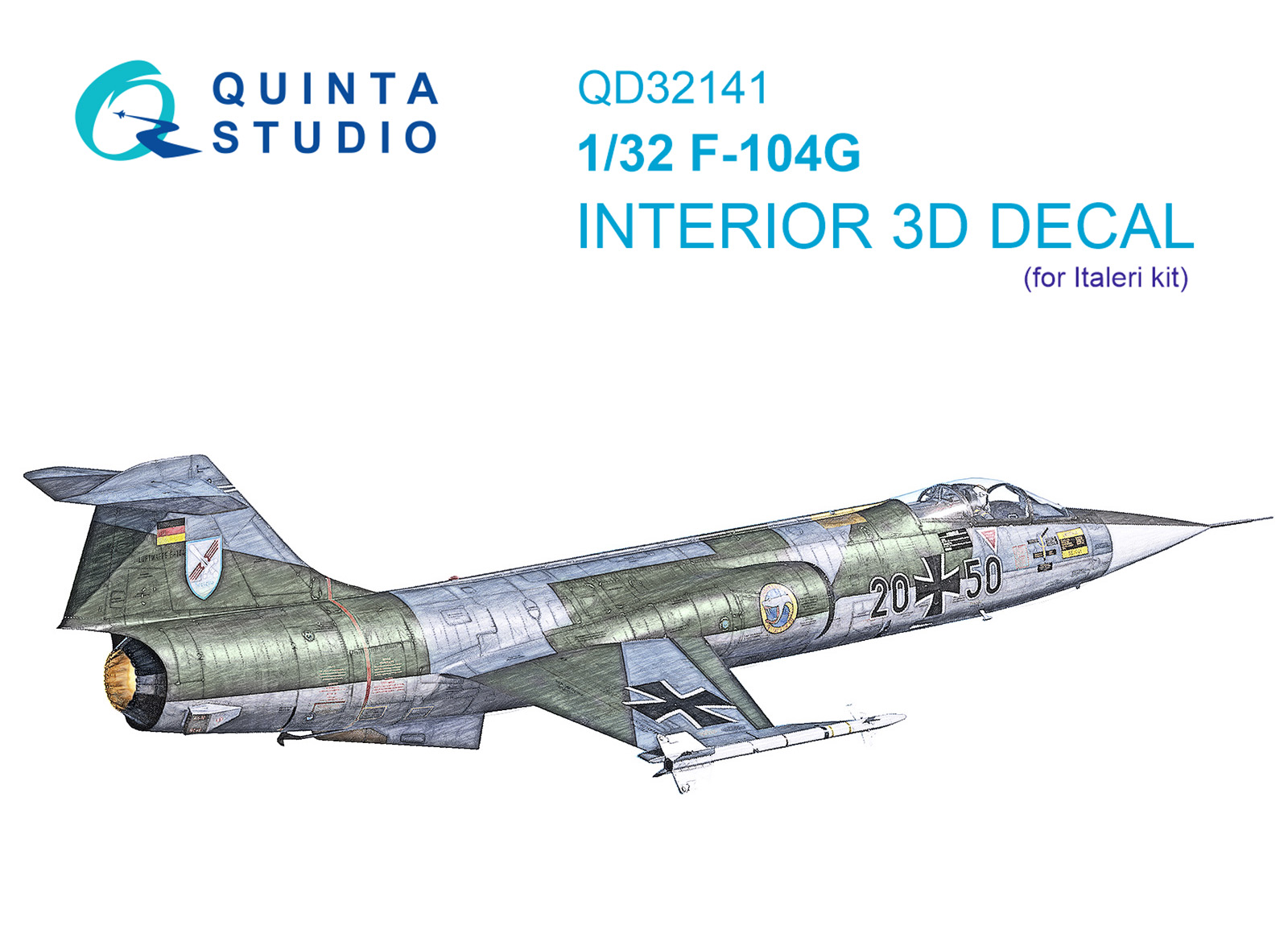 3D Декаль интерьера кабины F-104G (Italeri)