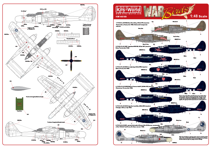 Декаль 1/48 Northrop P-61A-5 Black Widow (Kits-World)