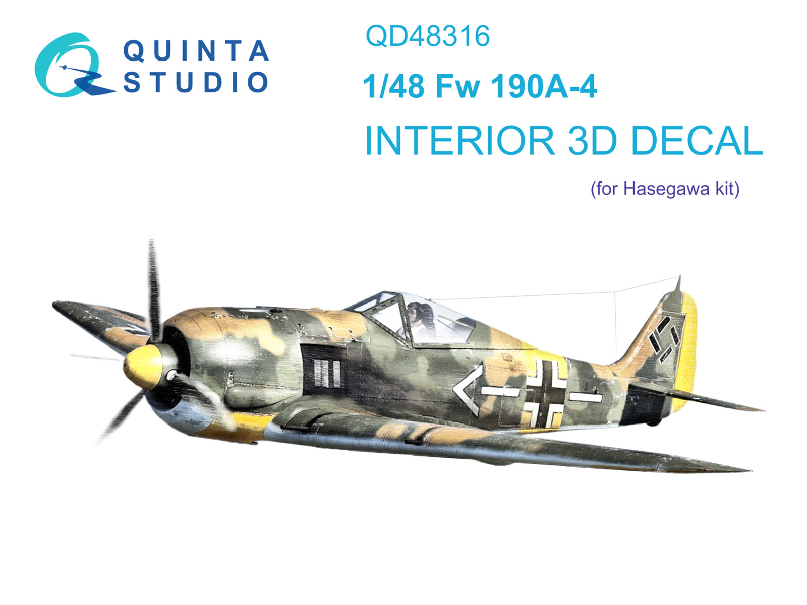 3D Декаль интерьера кабины Fw 190A-4 (Hasegawa)