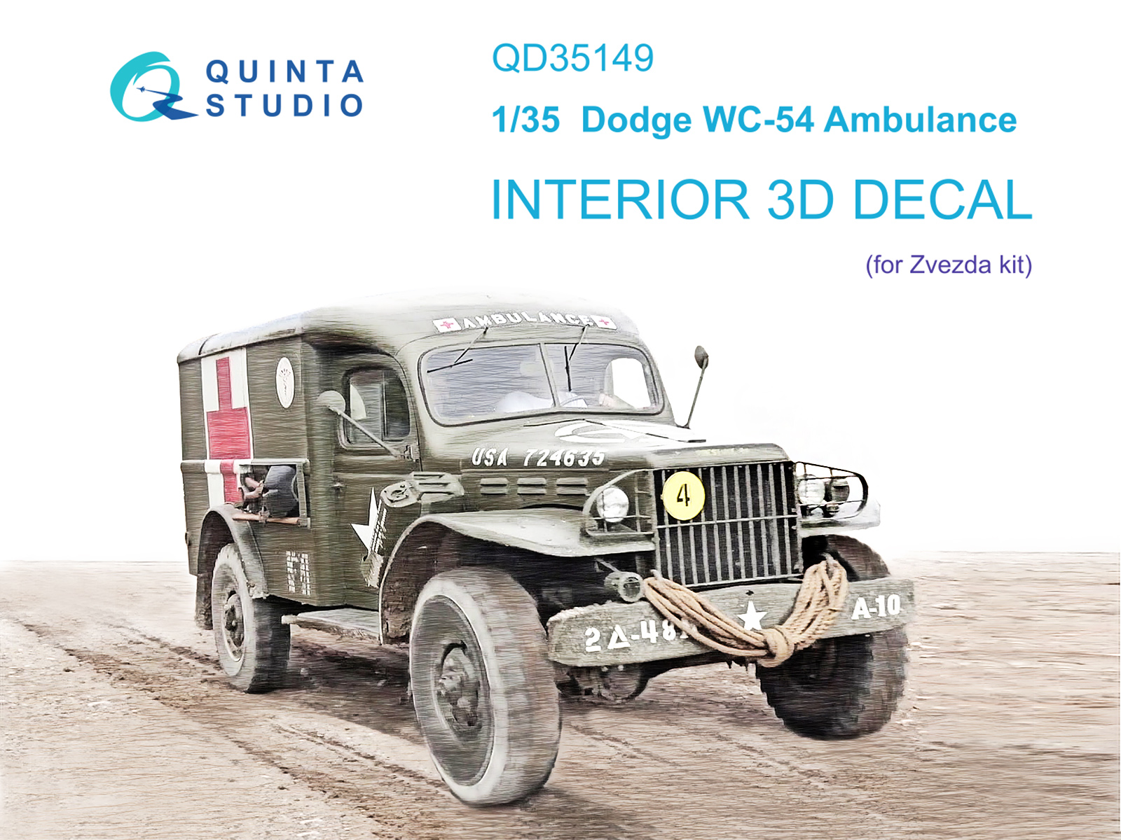 3D Декаль интерьера для Dodge WC-54 (Санитарный) (Zvezda)