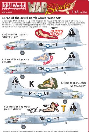 Декаль 1/48 Boeing B-17G Flying Fortress Nose Art of the 303rd BG (4) (Kits-World)