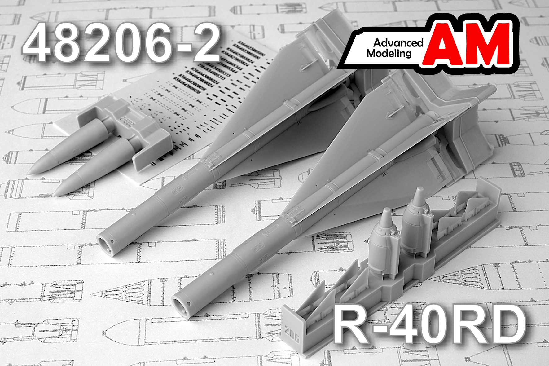 Дополнения из смолы 1/48 Р-40Д Авиационная управляемая ракета «Воздух-воздух» (Advanced Modeling)