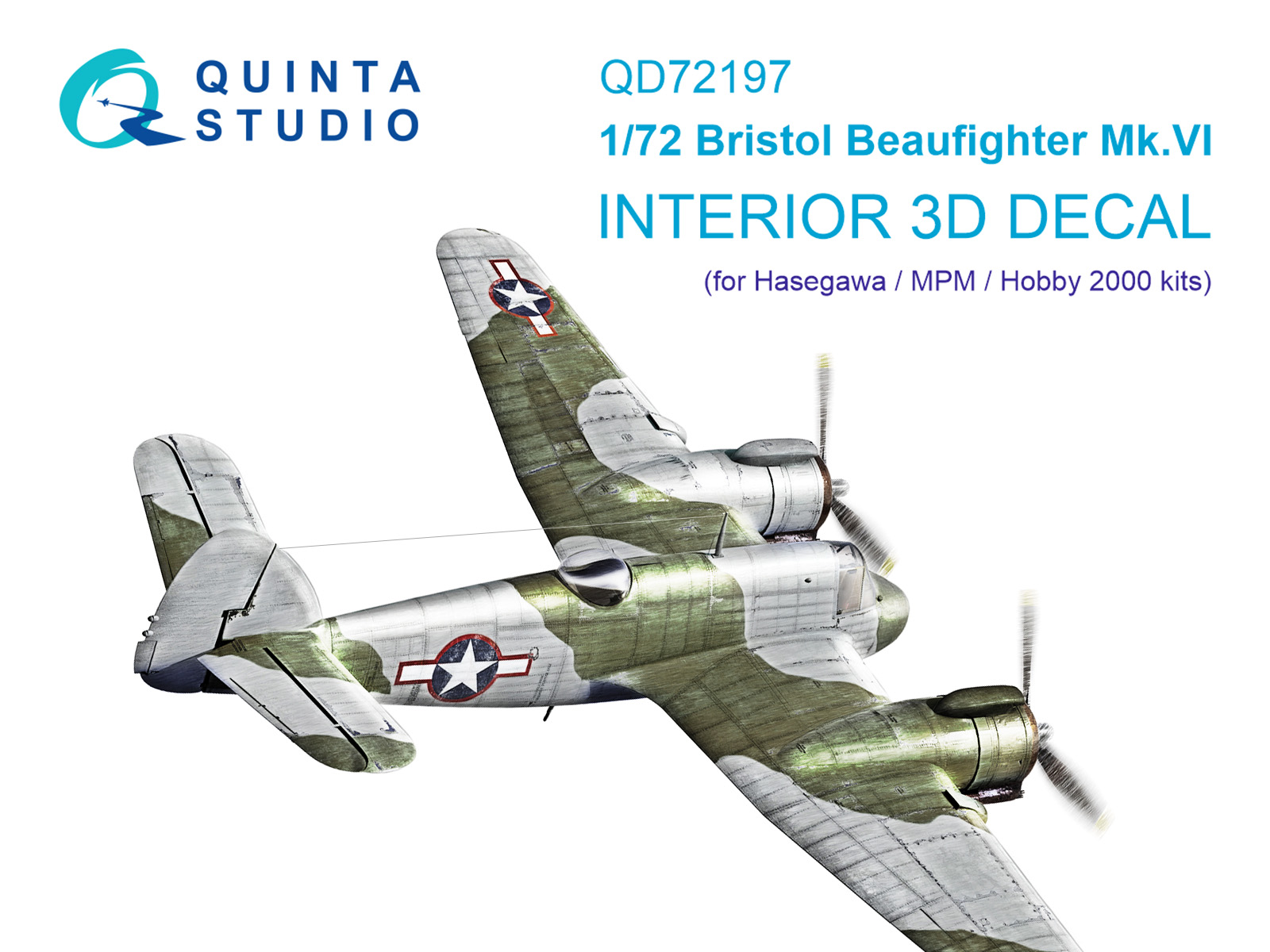 3D Декаль интерьера кабины Bristol Beaufighter Mk.VI (Hasegawa/MPM/Hobby2000)