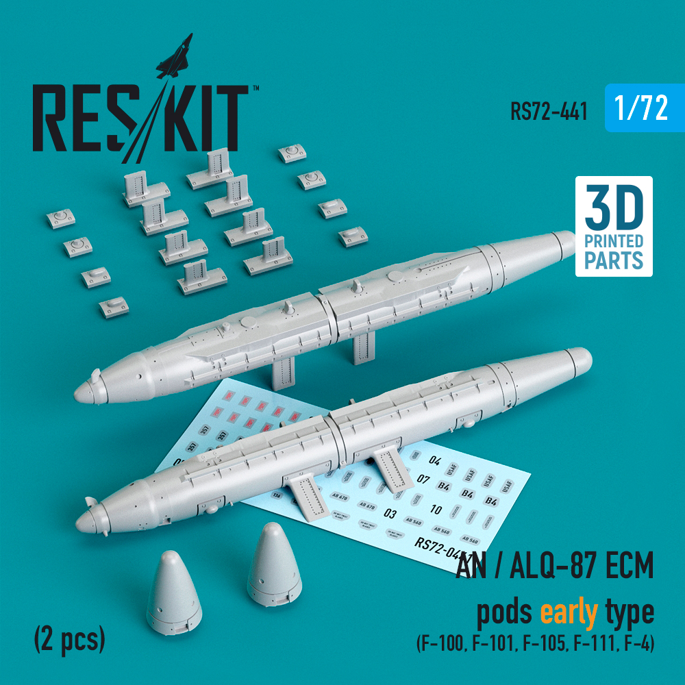 Дополнения из смолы 1/72 AN / ALQ-87 ECM pods early type (2 pcs) (ResKit)