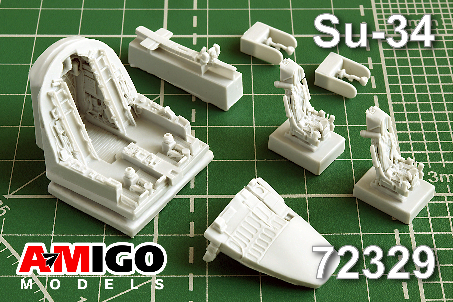 Дополнения из смолы 1/72 Кабина самолета Су-34 с катапультным креслом К-36ДМ (с.2) (Amigo Models)