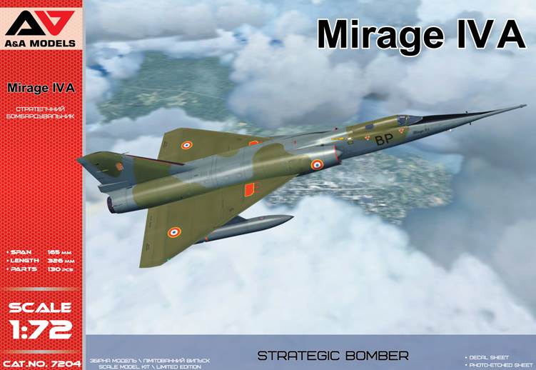 Сборная модель 1/72 Dassault Mirage IVA Strategic bomber (A & A Models)