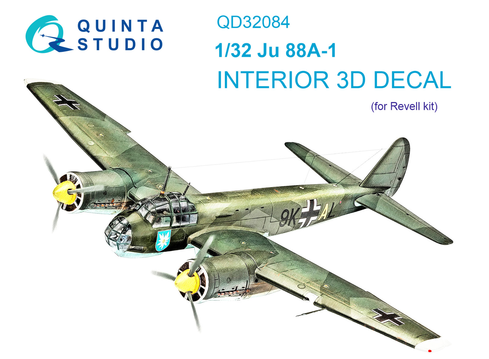 3D Декаль интерьера кабины Ju 88A-1 (Revell)
