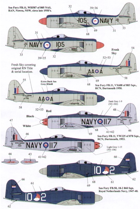Декаль 1/72 Hawker Sea Fury FB.11 (8) (Xtradecal)
