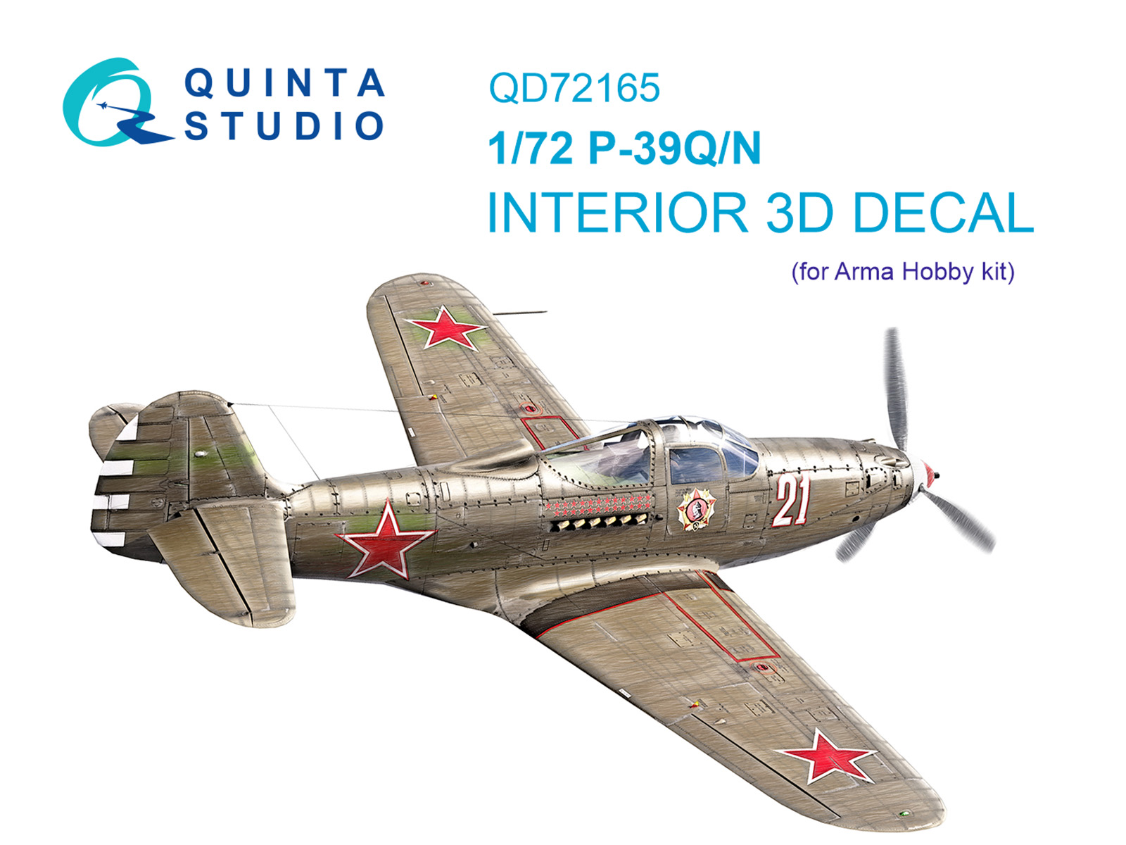 3D Декаль интерьера кабины P-39Q/N Airacobra (Arma Hobby)