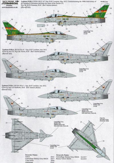 Декаль 1/32 Eurofighter FGR.4 EC2000 Typhoon (2) (Xtradecal)