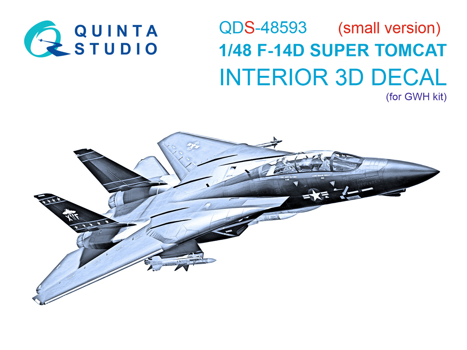 3D Декаль интерьера кабины F-14D Super Tomcat (GWH) (малая версия)