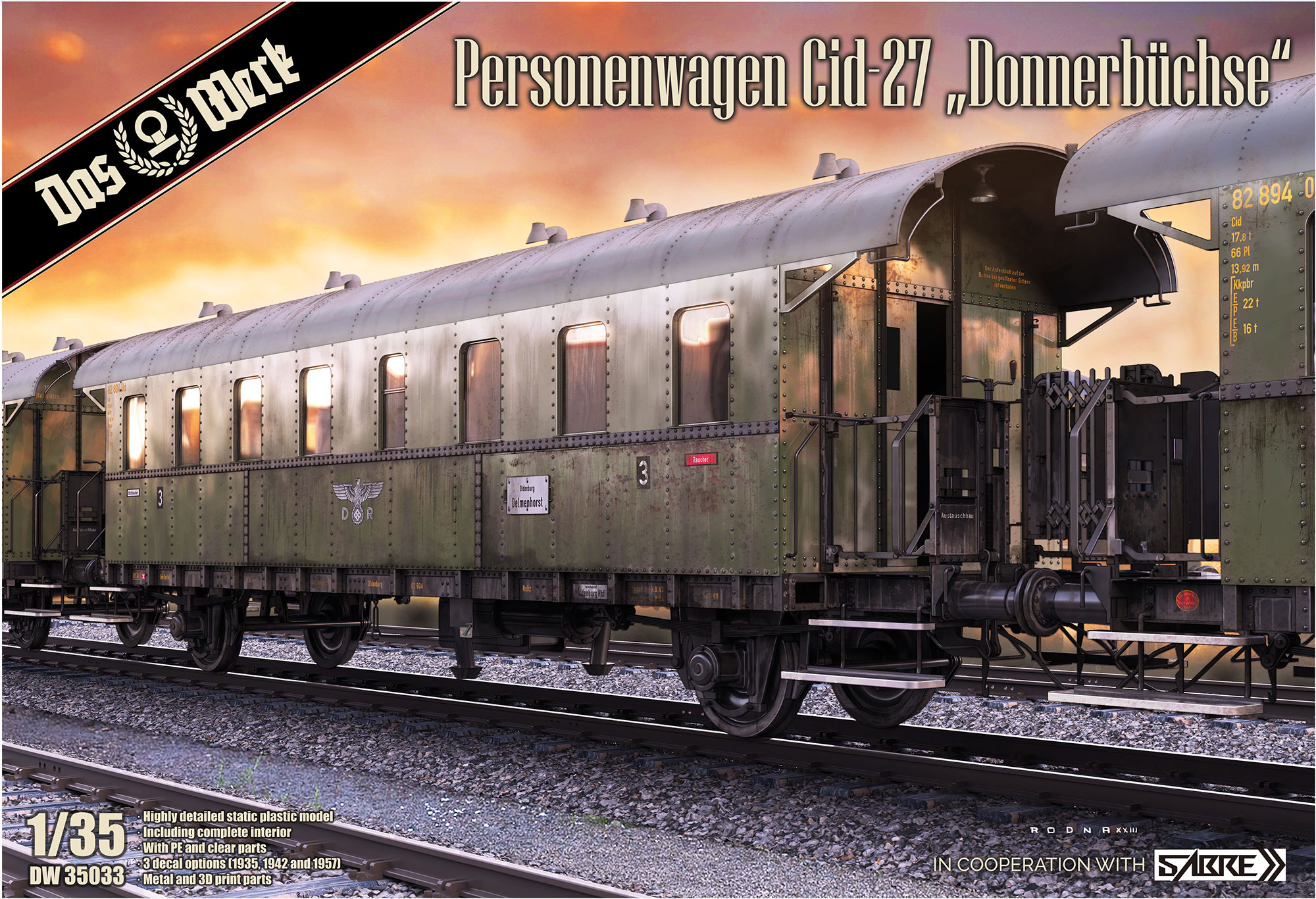 Сборная модель 1/35 Пассажирский вагон Description Cid-27 (Das Werk)