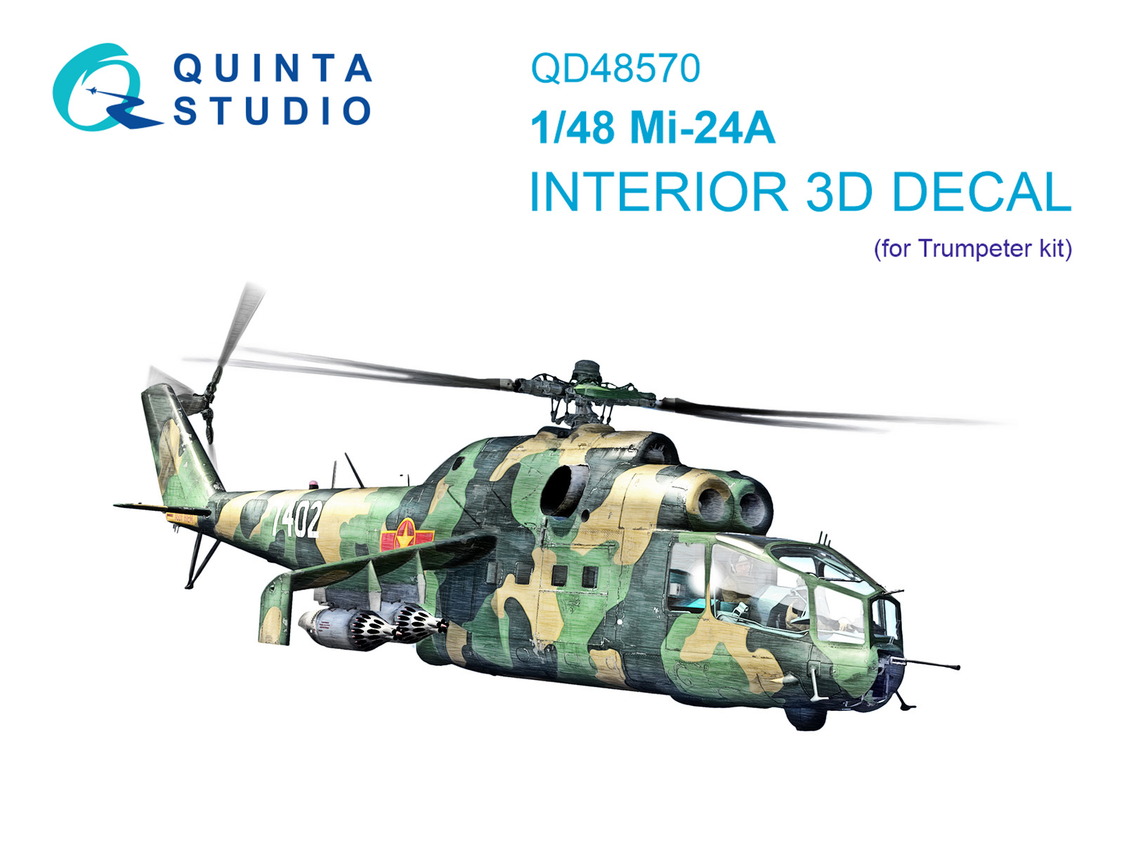 3D Декаль интерьера кабины Ми-24А (Trumpeter)