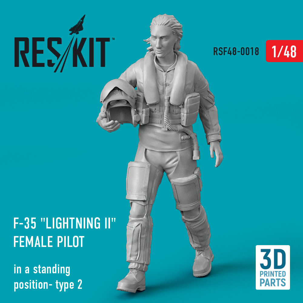 Дополнения из смолы 1/48 Lockheed-Martin F-35A/F-35B Lightning female pilot (type 2) (ResKit)