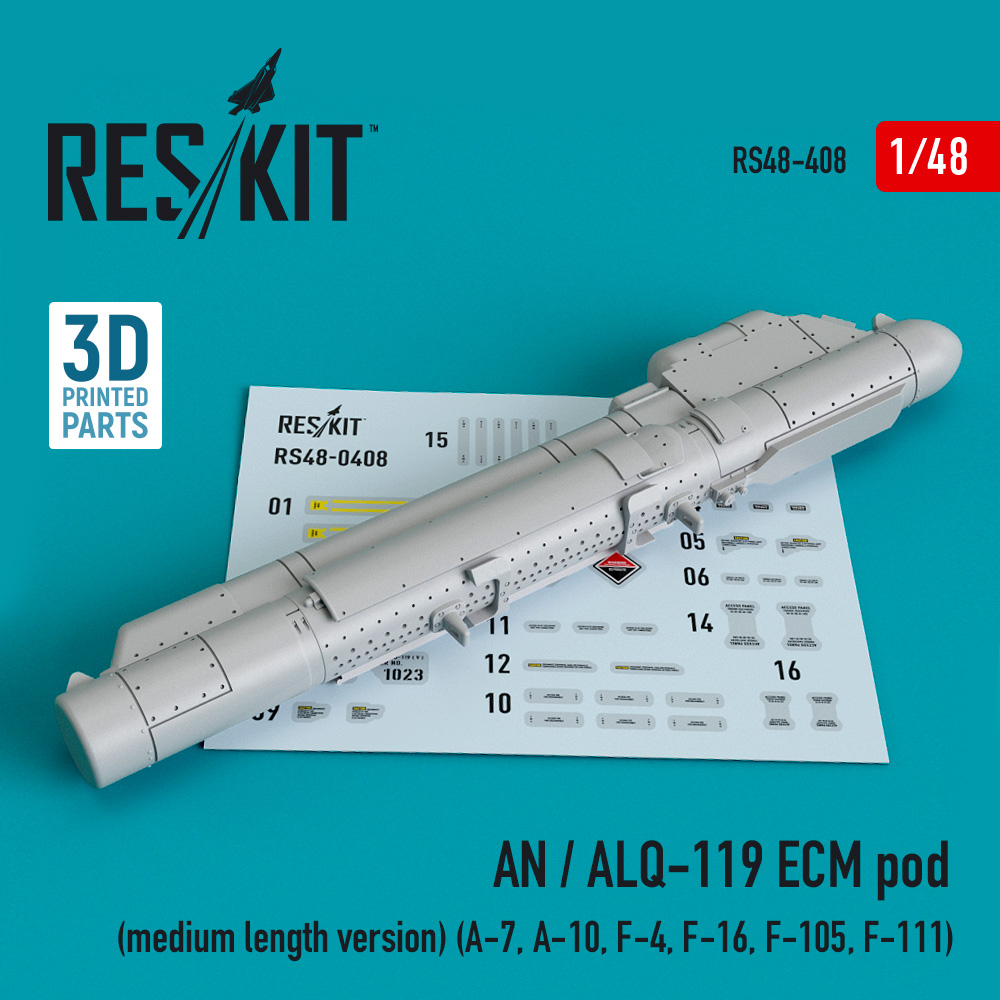 Дополнения из смолы 1/48 AN / ALQ-119 ECM pod (medium length version) (ResKit)