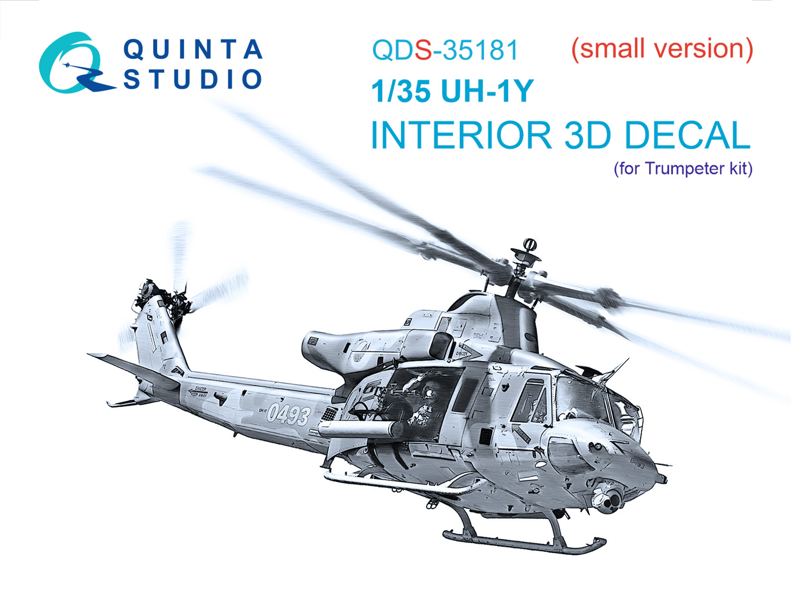 3D Декаль интерьера кабины UH-1Y (Trumpeter) (малая версия)