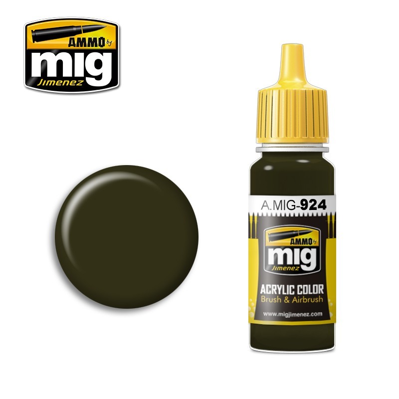 Краска акриловая OLIVE DRAB SHADOW (Оливковый тень) (Ammo Mig) (17ml)