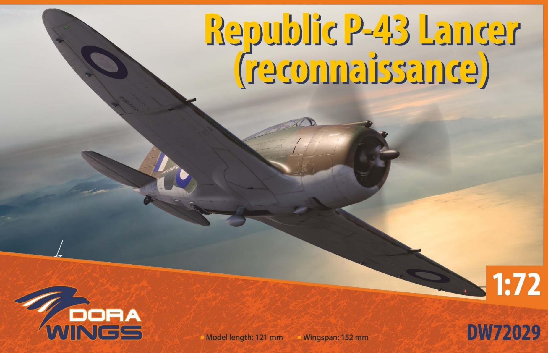 Сборная модель 1/72 Republic P-43 Lancer Reconnaissance (Dora Wings)