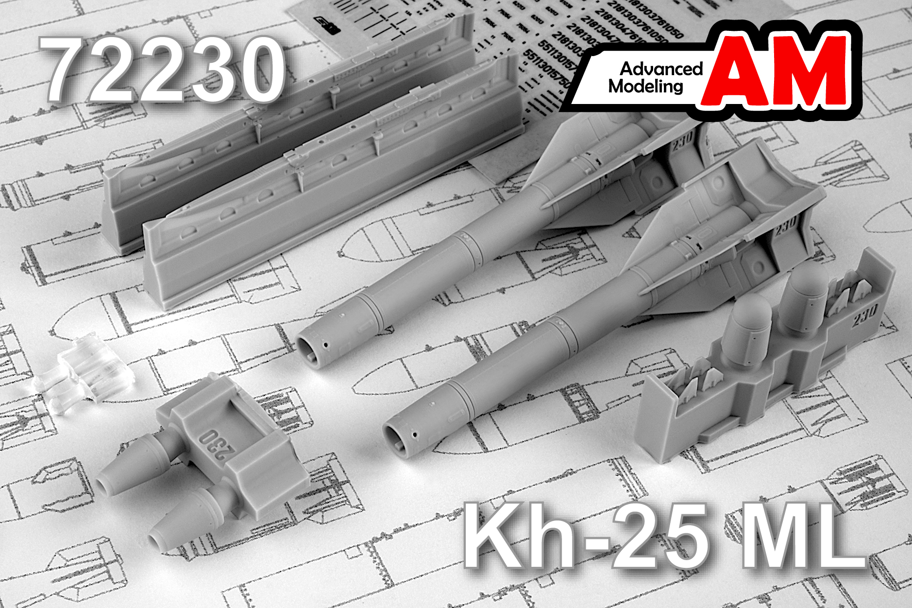 Дополнения из смолы 1/72 Авиационная управляемая ракета Х-25МЛ с АПУ-68УМ2 (Advanced Modeling)